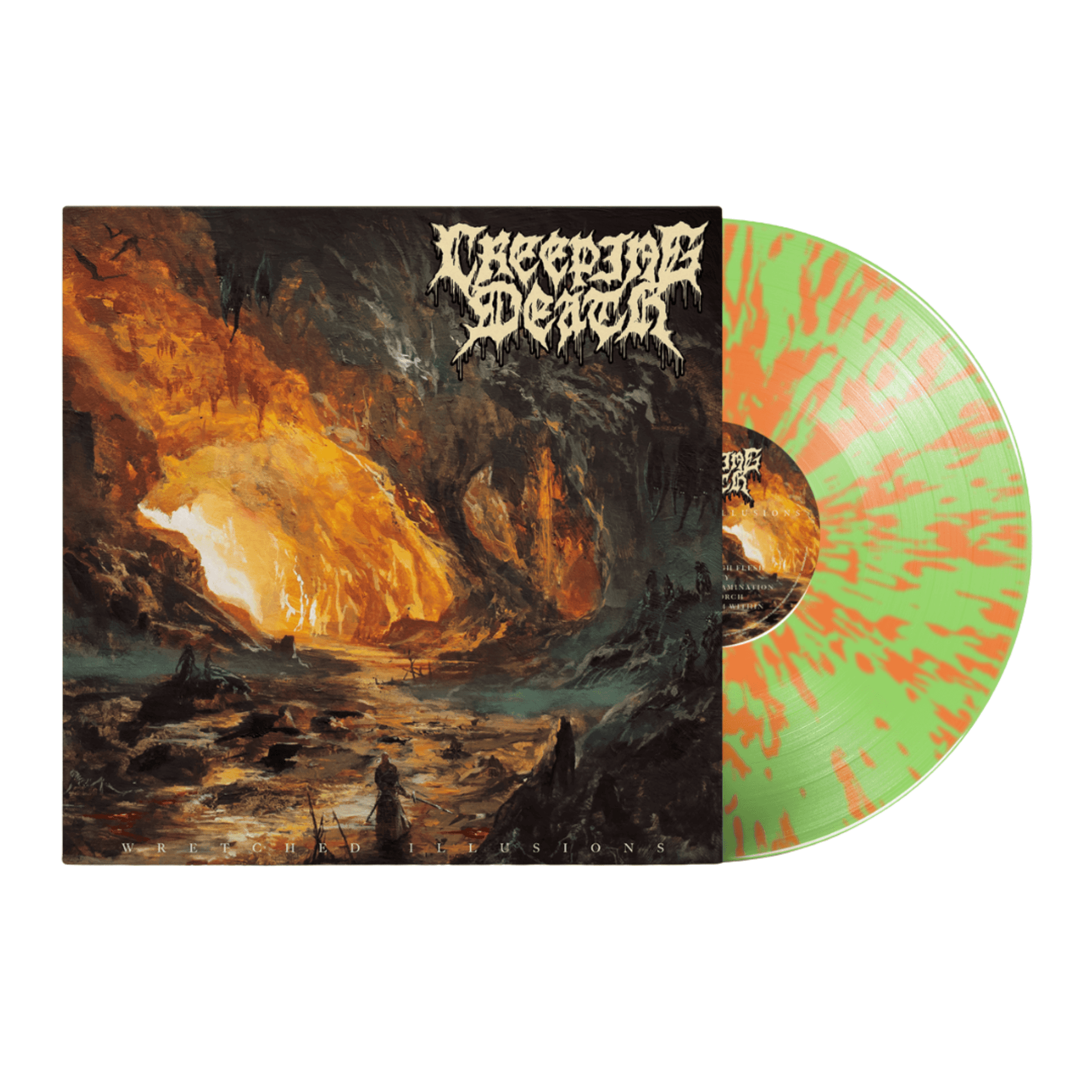 Creeping Death - "Wretched Illusions" Glow In The Dark Splatter Vinyl Record