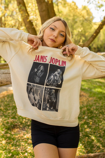 Janis Joplin Womens Sweatshirt Ivory