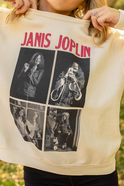 Janis Joplin Womens Sweatshirt Ivory