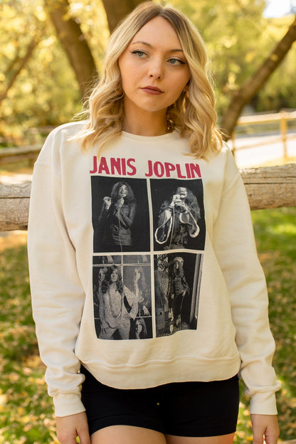 Janis Joplin Womens Sweatshirt Ivory