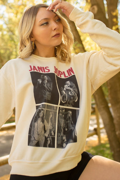 Janis Joplin Womens Sweatshirt Ivory