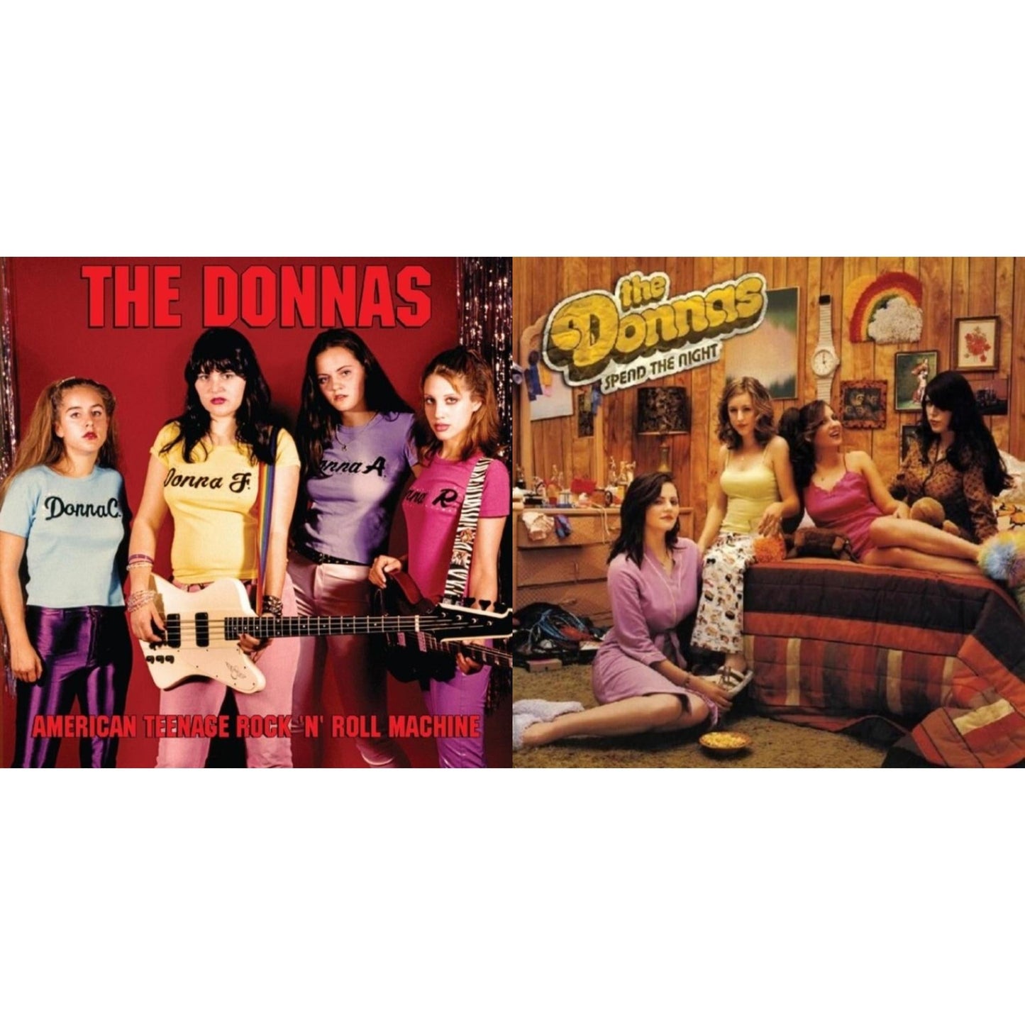 Donnas - American Teenage Rock 'N' Roll Machine (Fire Orange With Black Swirl LP Vinyl) & Spend The Night (Hot Pink LP Vinyl)