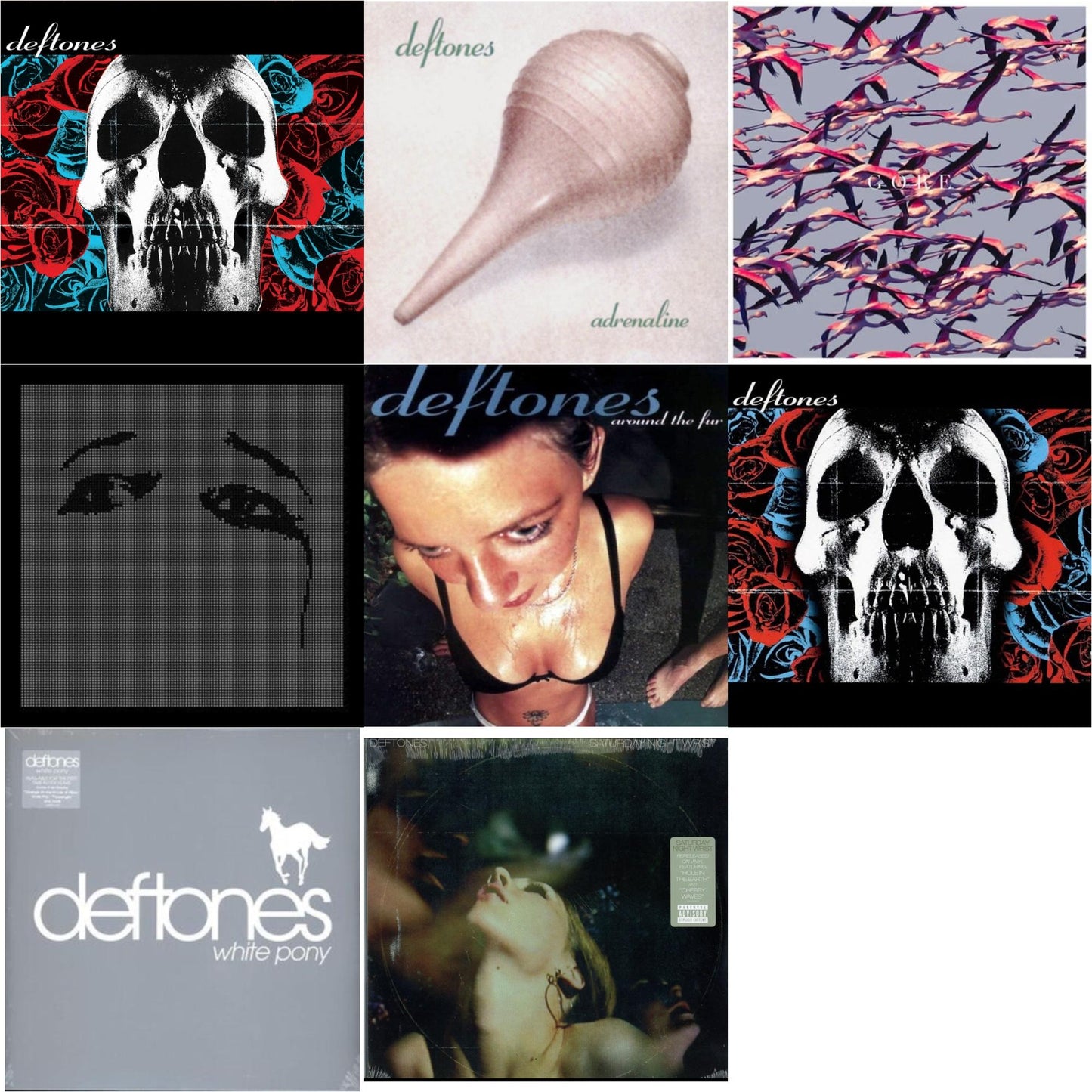 Deftones - Deftones & Deftones (X) (20Th Anniversary/Ruby Red LP Vinyl) & Ohms & Gore (White LP Vinyl) & Saturday Night Wrist & Around The Fur (180G) & Adrenaline & White Pony