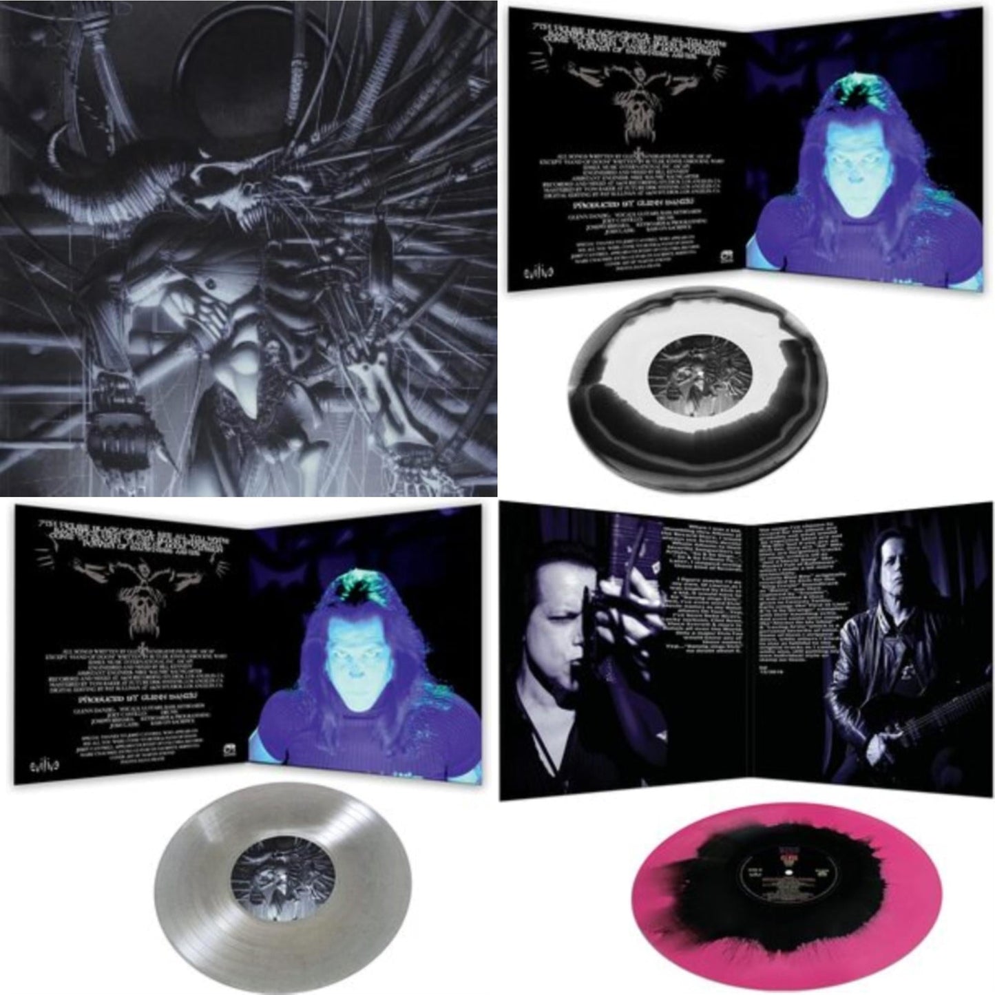 Danzig - Danzig 5: Blackacidevil (Black LP Vinyl) & Danzig 5: Blackout (Glitter LP Vinyl) & Danzig 5: Blackacidevil (Black & White Haze LP Vinyl) & Sings Elvis (Pink & Black Haze LP Vinyl)