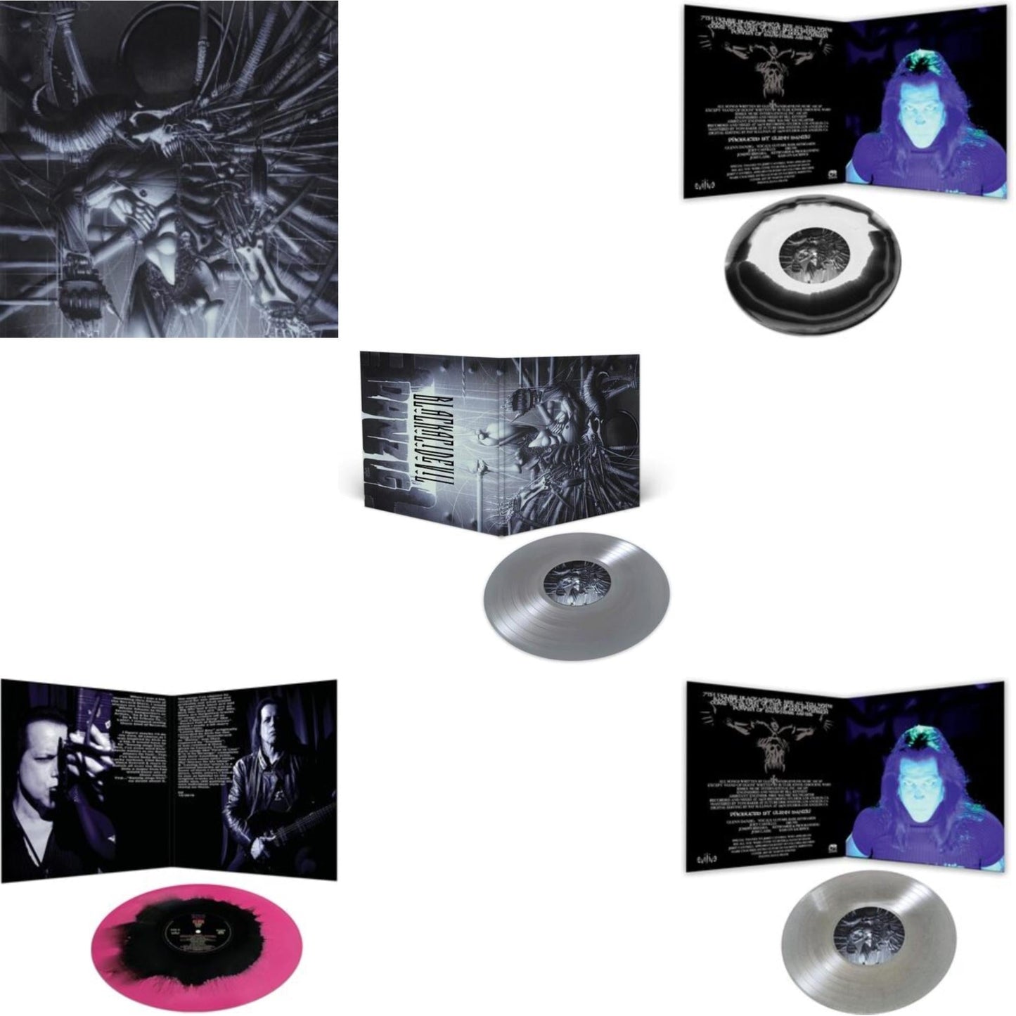 Danzig - Danzig 5: Blackacidevil (Black LP Vinyl) & Sings Elvis (Pink & Black Haze LP Vinyl) & Danzig 5: Blackacidevil (Silver LP Vinyl) & Danzig 5: Blackacidevil (Black & White Haze LP Vinyl) & Danzig 5: Blackout (Glitter LP Vinyl)