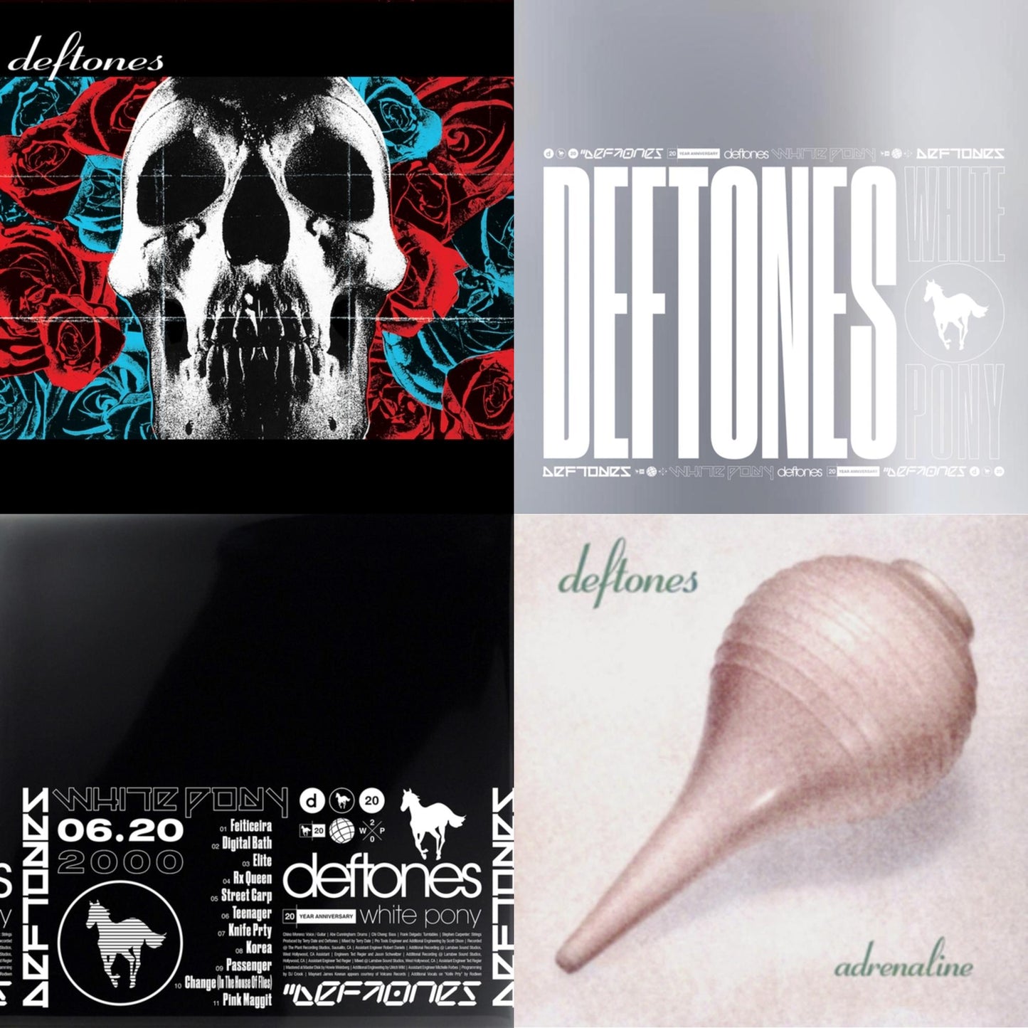Deftones - Deftones (X) (20Th Anniversary/Ruby Red LP Vinyl) & White Pony (X) (20Th Anniversary Deluxe Edition/4LP) (I) & White Pony (X) (20Th Anniversary Deluxe Edition/Super Deluxe) & Adrenaline