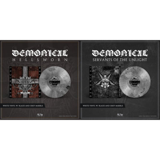 Demonical - Servants Of Unlight (Limited/White/Grey/Black Marbled LP Vinyl) & Hellsworn (Limited/White/Grey/Black Marbled LP Vinyl)