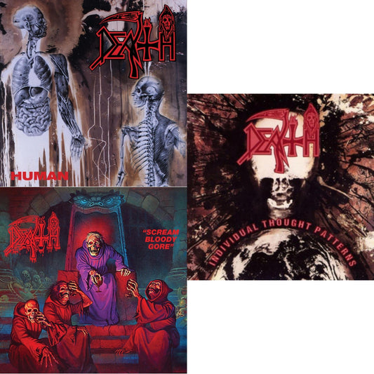 Death - Human (Remastered Reissue) & Individual Thought Patterns - Reissue & Scream Bloody Gore (Reissue) - LP Vinyl Bundle