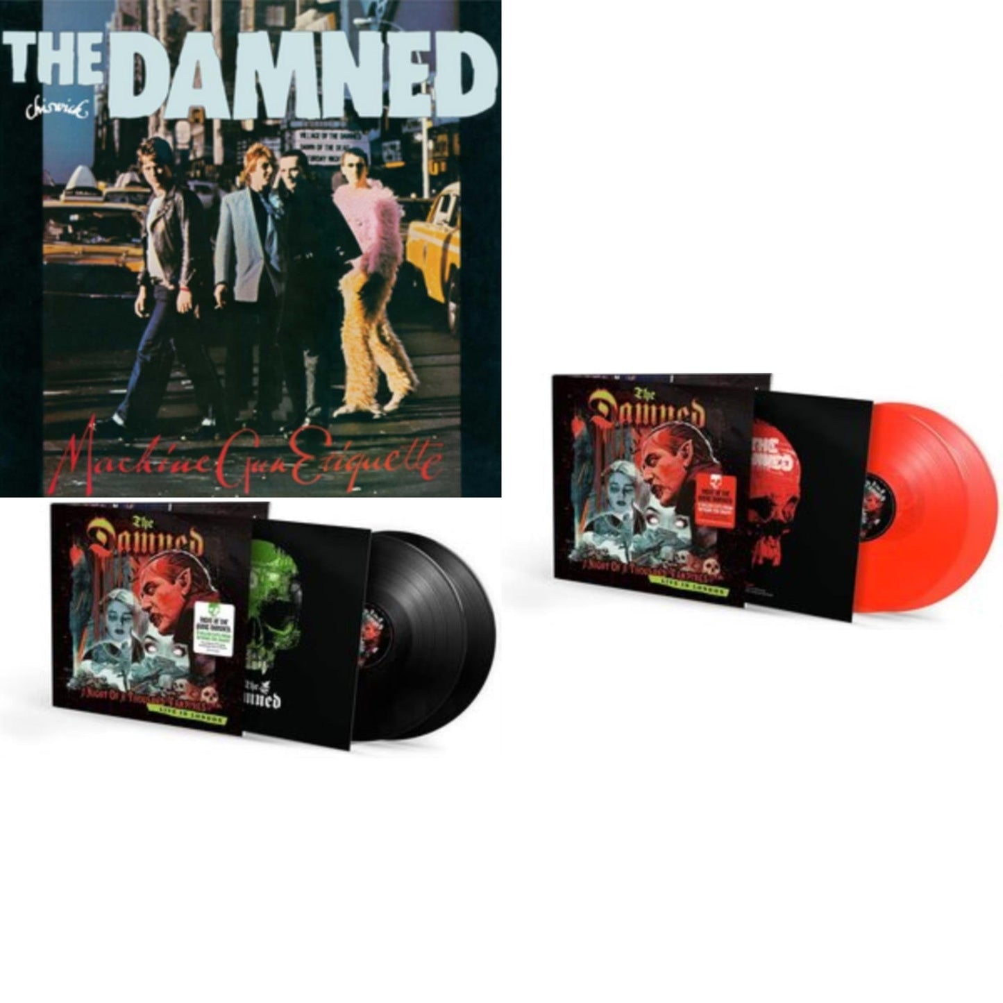 Damned - Machine Gun Etiquette (180G) & Night Of A Thousand Vampires (2LP/180G) & Night Of A Thousand Vampires (Limited Transparent Red Vinyl/2LP/180G)