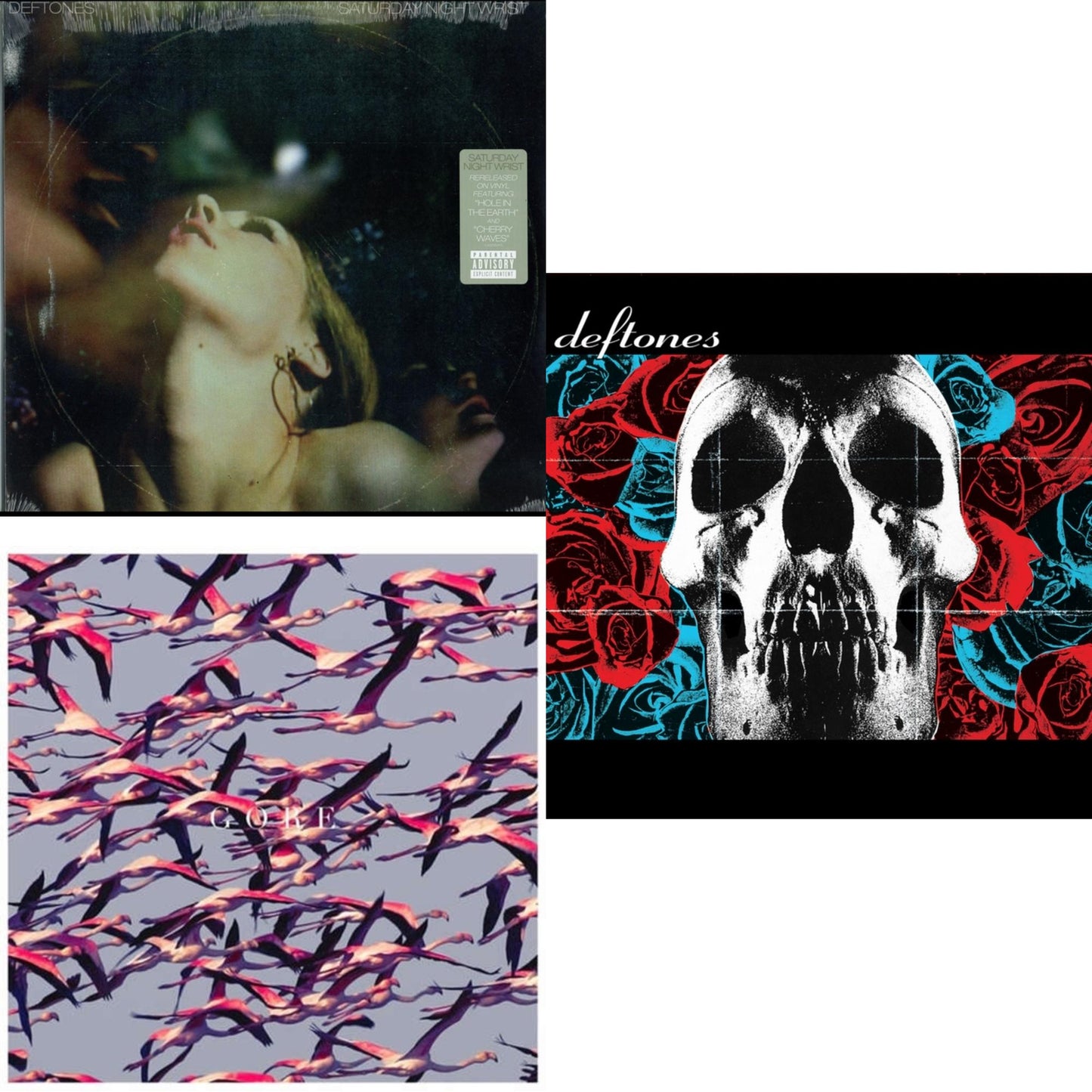 Deftones - Deftones (X) (20Th Anniversary/Ruby Red LP Vinyl) & Gore (White LP Vinyl) & Saturday Night Wrist