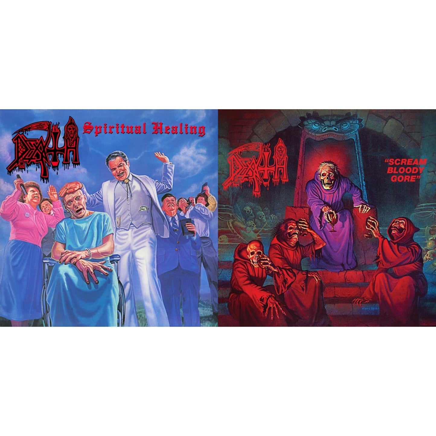 Death - Spiritual Healing & Scream Bloody Gore (Reissue) - LP Vinyl Bundle