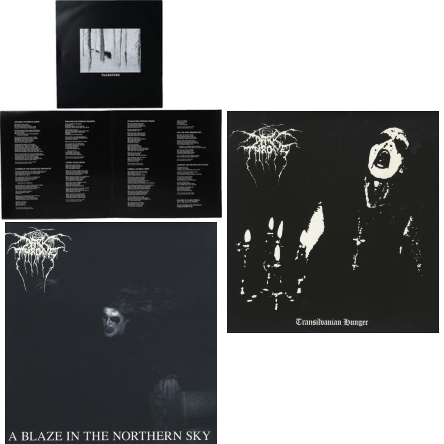 Darkthrone - Blaze In The Northern Sky & Under A Funeral Moon & Transilvanian Hunger - LP Vinyl Bundle