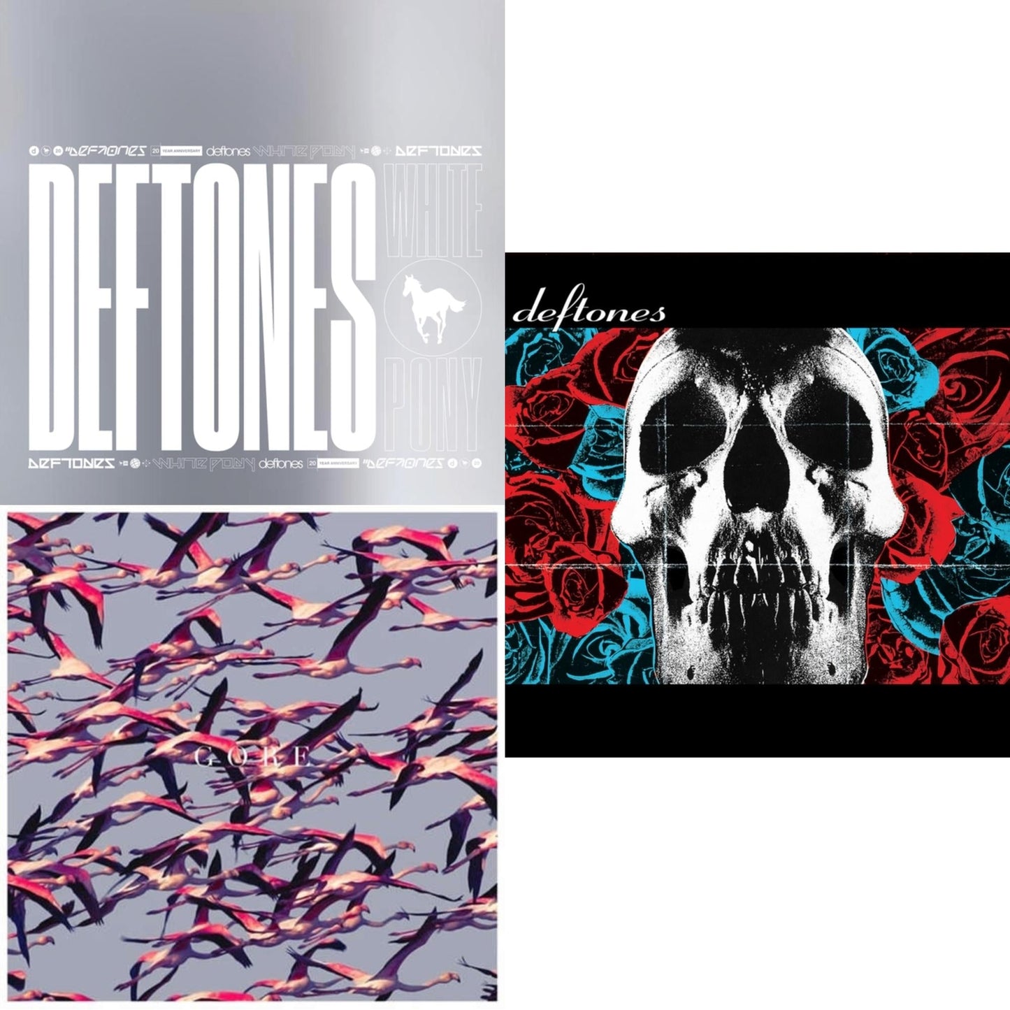 Deftones - Deftones (X) (20Th Anniversary/Ruby Red LP Vinyl) & White Pony (X) (20Th Anniversary Deluxe Edition/Super Deluxe) & Gore (White LP Vinyl)