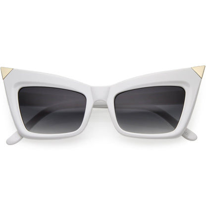 Sharp High-Pointed Metal Tip Designer-Inspired Fashion Cat Eye Sunglasses D004
