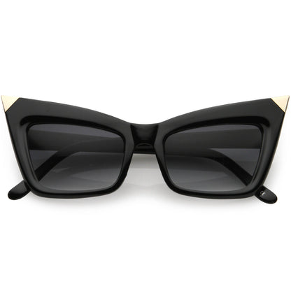 Sharp High-Pointed Metal Tip Designer-Inspired Fashion Cat Eye Sunglasses D004