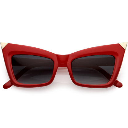 Sharp High-Pointed Metal Tip Designer-Inspired Fashion Cat Eye Sunglasses D004