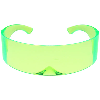Futuristic Retro Color Tinted Wrap Around Shield Sunglasses D175