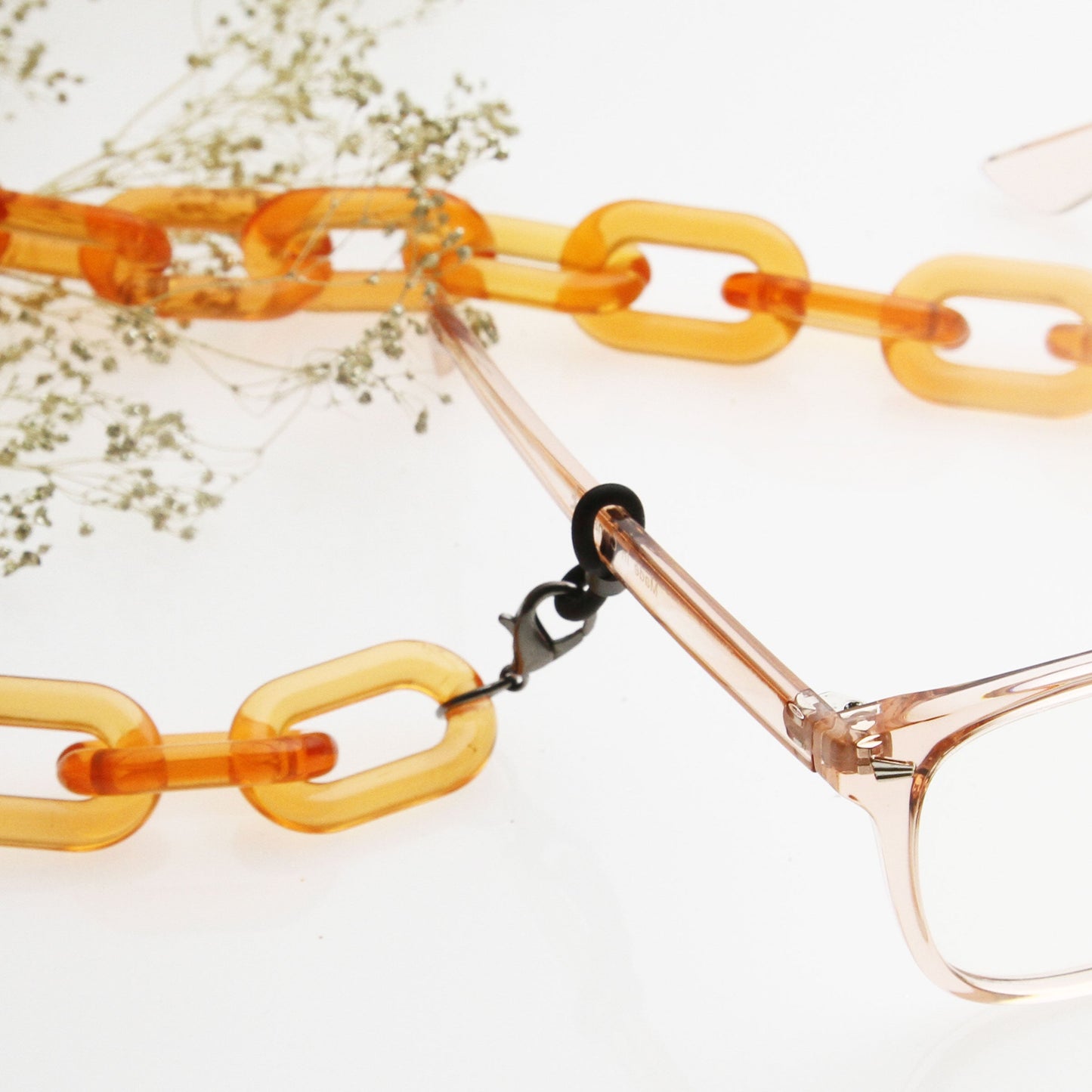 Color Pop 30" Translucent Plastic Face Mask and Glasses Chain