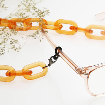 Color Pop 30" Translucent Plastic Face Mask and Glasses Chain
