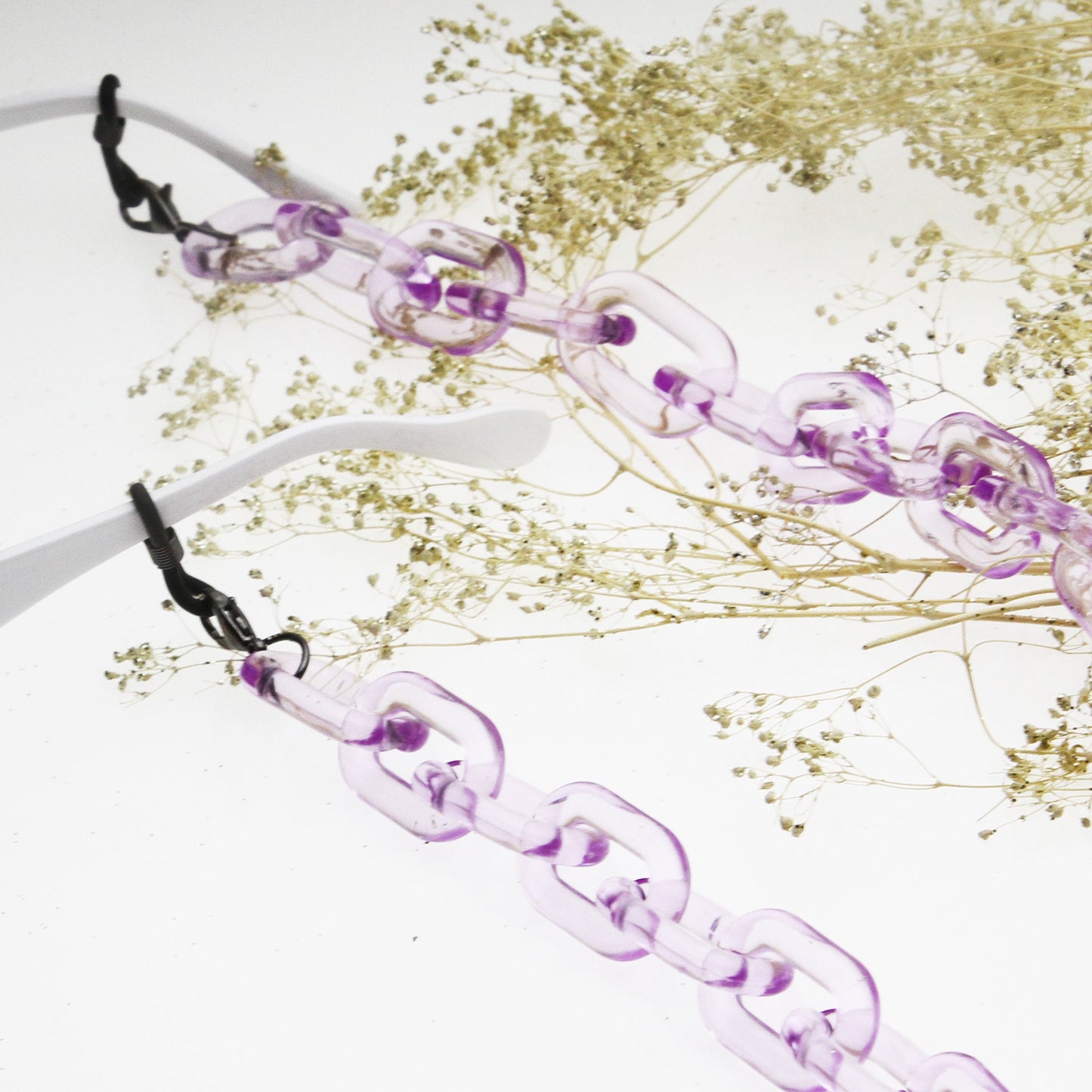 Color Pop 30" Translucent Plastic Face Mask and Glasses Chain
