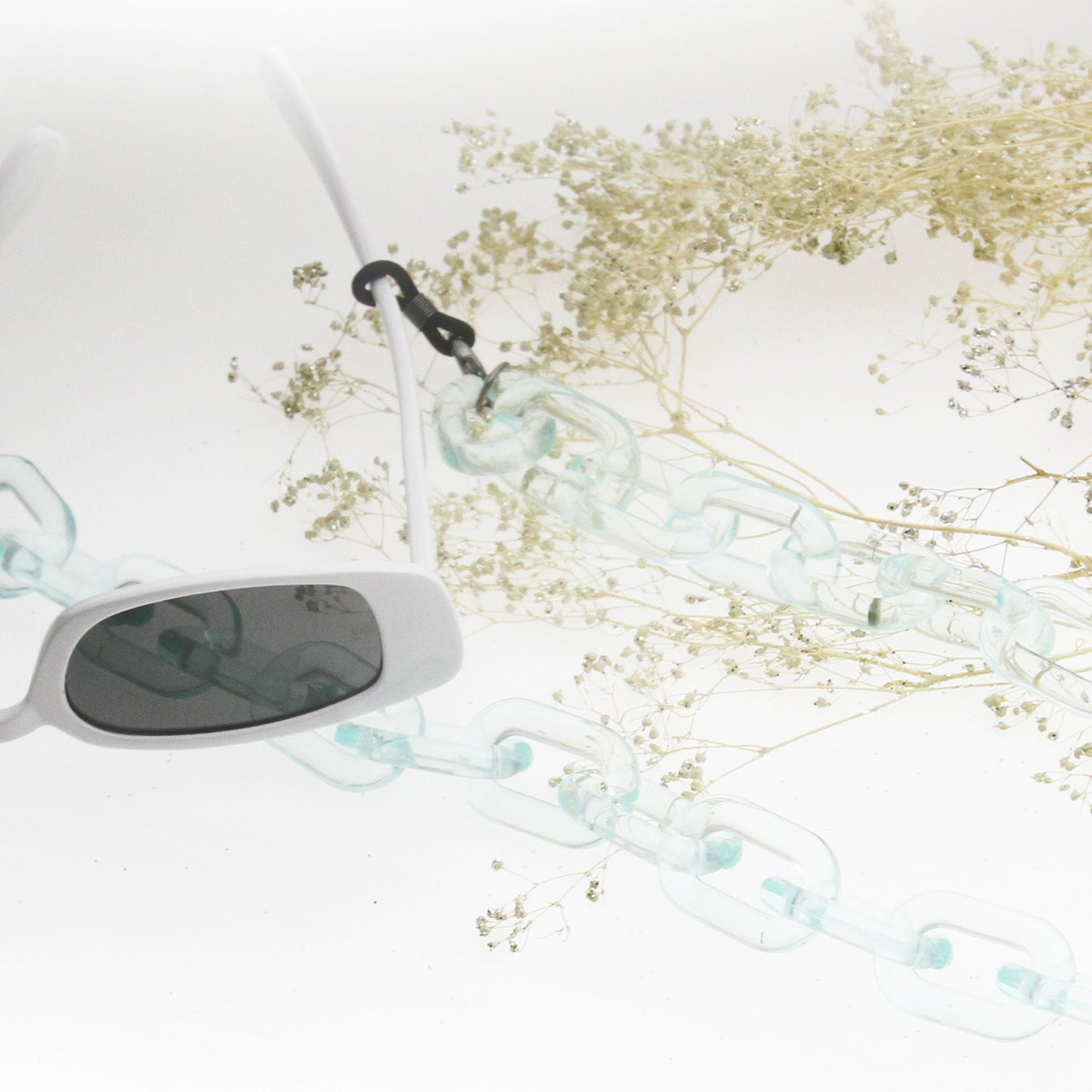 Color Pop 30" Translucent Plastic Face Mask and Glasses Chain