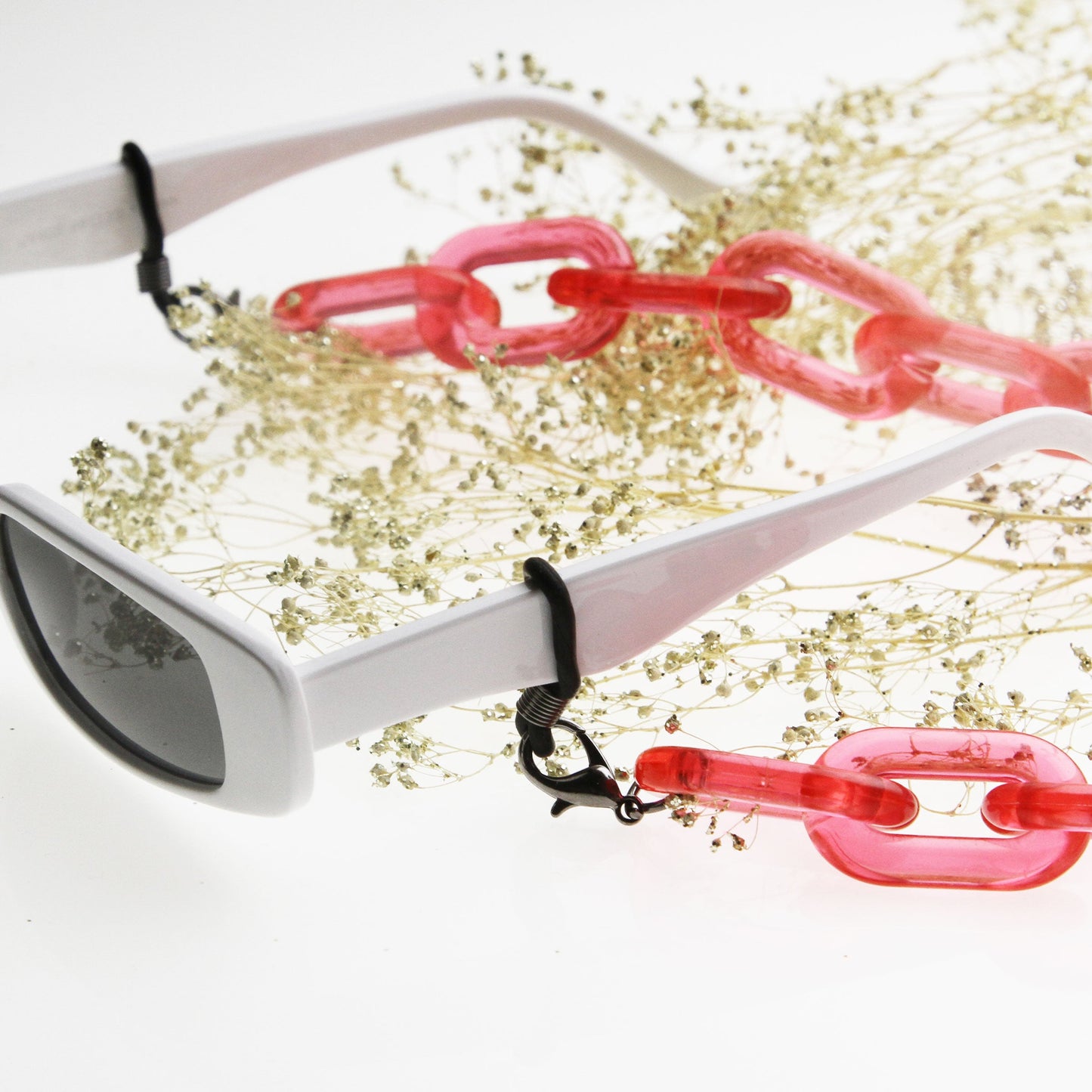 Color Pop 30" Translucent Plastic Face Mask and Glasses Chain