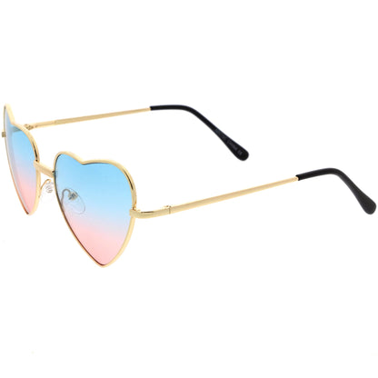 Sweet Gradient Lens Rainbow Fashion Metal Heart Sunglasses D239
