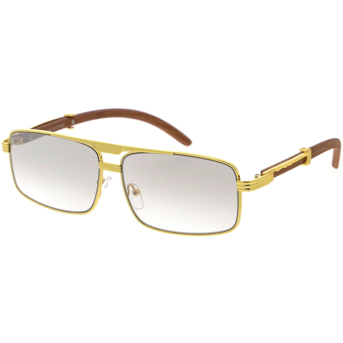 Classy Dapper Neutral Metal Crossbar Square Sunglasses D245