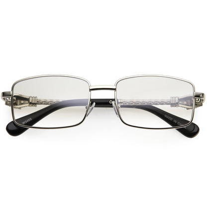Bold Retro Jaguar Metal Plated Detail Square Sunglasses D247