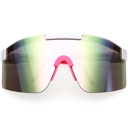 Adjustable Futuristic Side Panel Cyberpunk Monoblock Shield Sunglasses D266