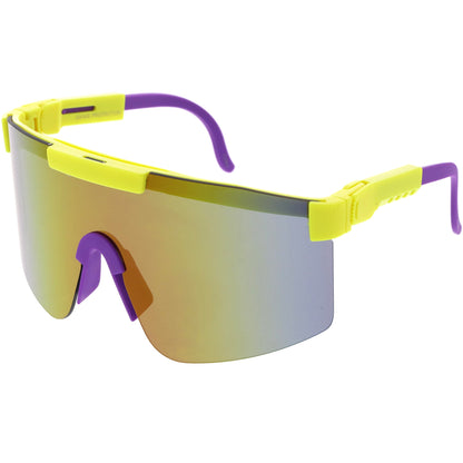 Adjustable Futuristic Side Panel Cyberpunk Monoblock Shield Sunglasses D266
