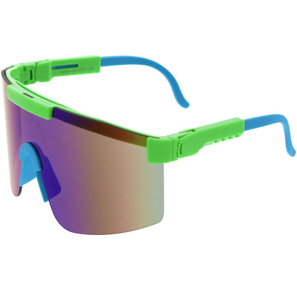 Adjustable Futuristic Side Panel Cyberpunk Monoblock Shield Sunglasses D266