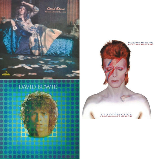 David Bowie - Man Who Sold The World (2015 Remaster) & David Bowie Aka Space Oddity & Aladdin Sane - LP Vinyl Bundle