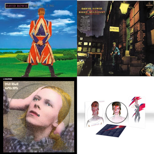 David Bowie - Earthling (2021 Remaster/2LP) & Rise & Fall Of Ziggy Stardust & The Spiders From Mars (2012 Remaster/Half-Speed Master) & Hunky Dory (2015 Remaster/50Th Anniv/Picture Disc) & Aladdin Sane (2013 Remaster) (Picture Disc)