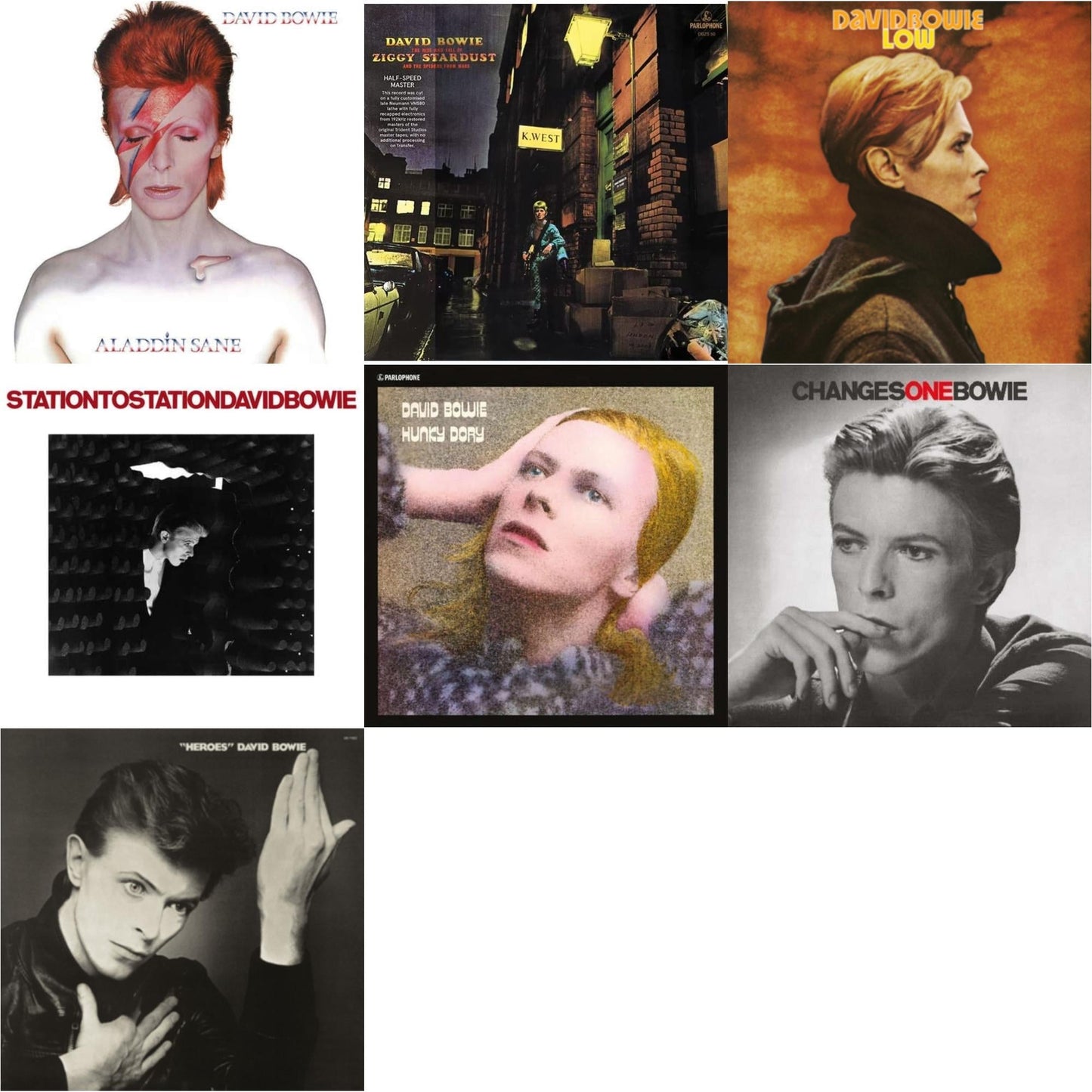 David Bowie - Heroes (2017 Remaster) & Low (2017 Remaster) & Station To Station (2016 Remastered Version) & Changesonebowie (180G) & Rise & Fall Of Ziggy Stardust & The Spiders From Mars (2012 Remaster/Half-Speed Master) & Aladdin Sane & Hunky Dory -