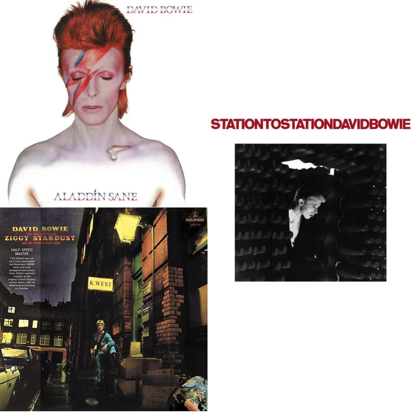 David Bowie - Station To Station (2016 Remastered Version) & Rise & Fall Of Ziggy Stardust & The Spiders From Mars (2012 Remaster/Half-Speed Master) & Aladdin Sane - LP Vinyl Bundle