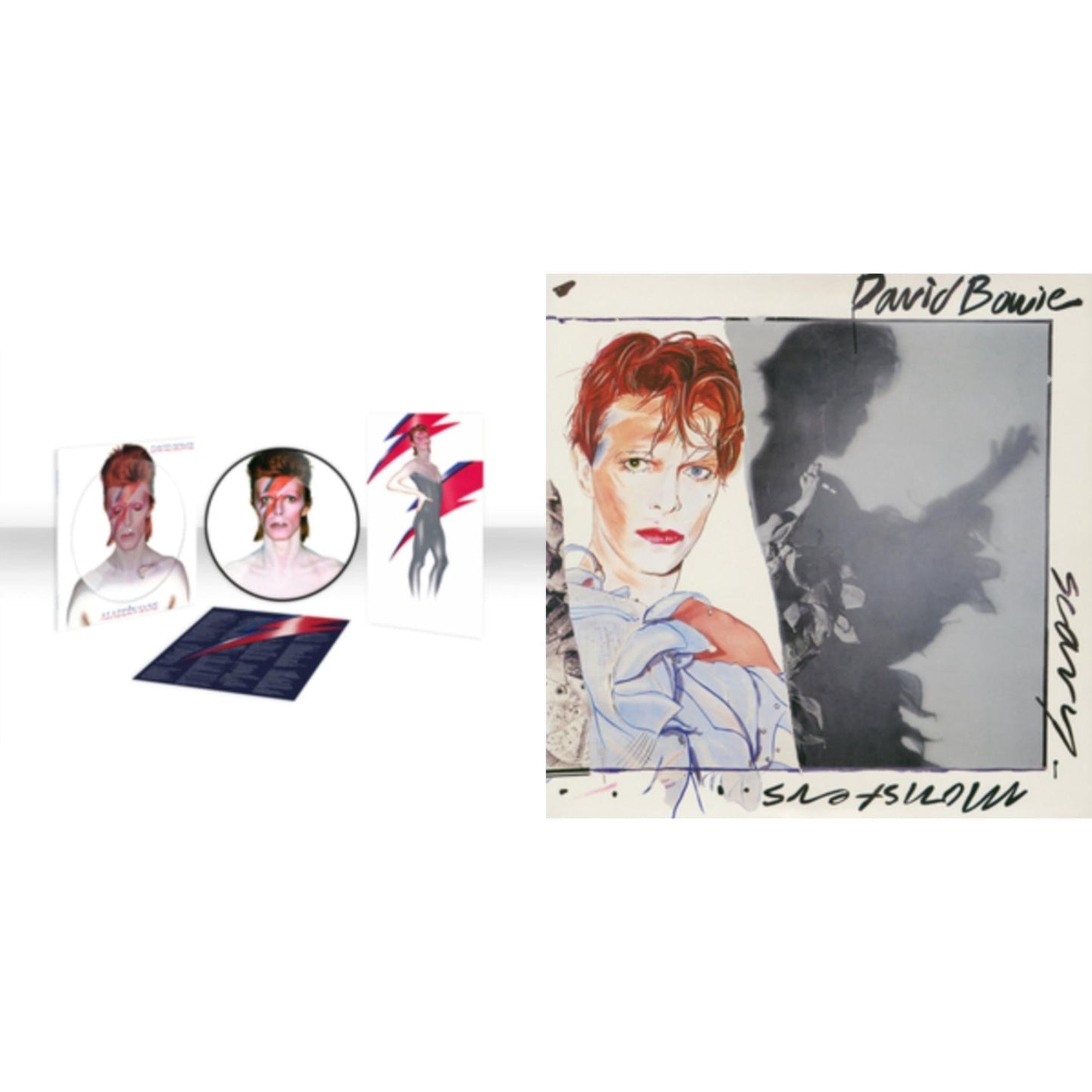 David Bowie - Scary Monsters (& Super Creeps) (2017 Remaster) & Aladdin Sane (2013 Remaster) (Picture Disc) - LP Vinyl Bundle