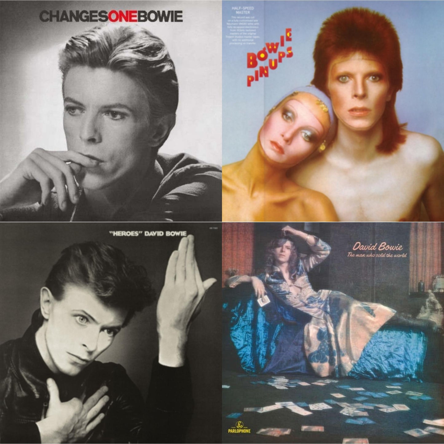 David Bowie - Heroes (2017 Remaster) & Changesonebowie (180G) & Pinups (2015 Remaster) & Man Who Sold The World (2015 Remaster) - LP Vinyl Bundle