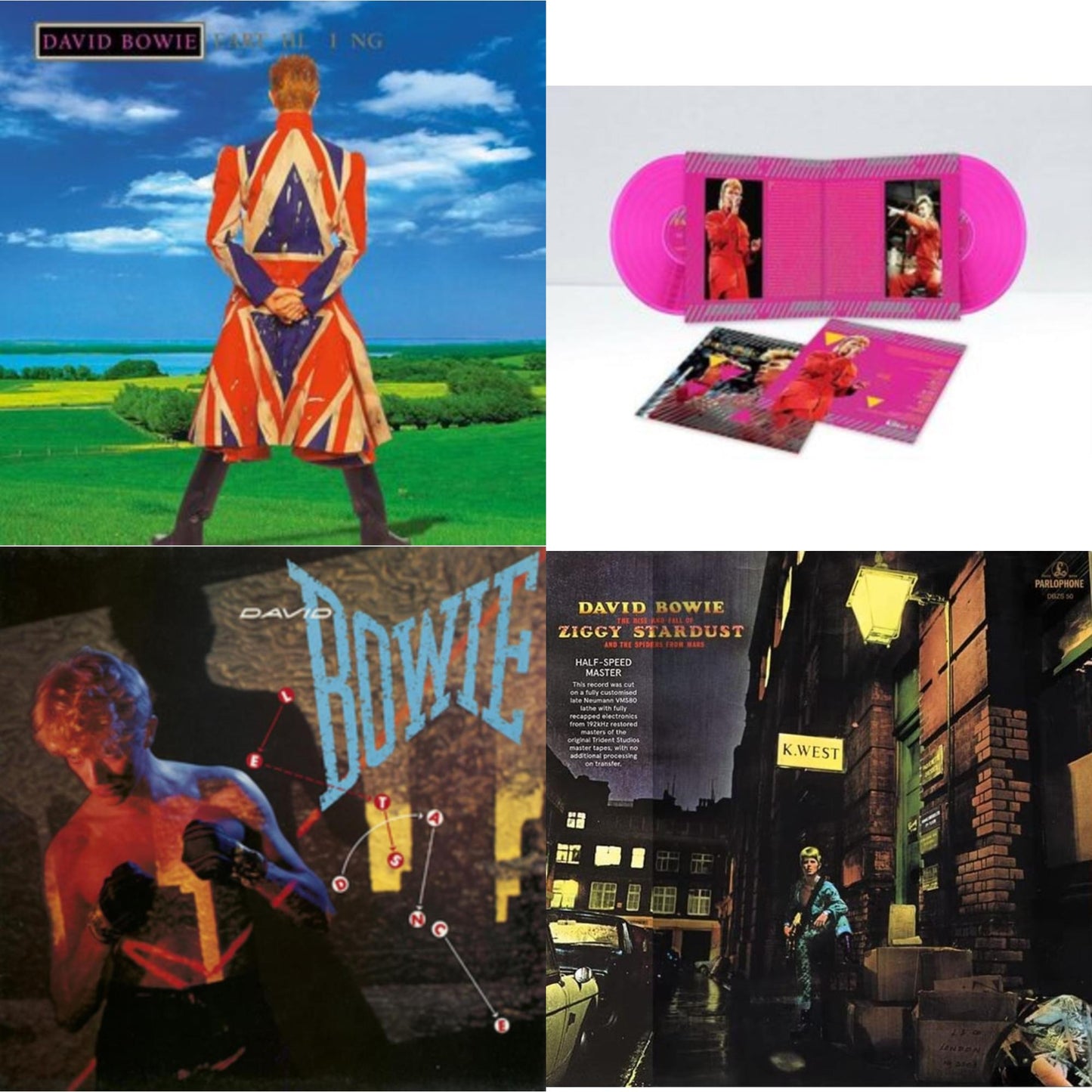 David Bowie - Earthling (2021 Remaster/2LP) & Let's Dance (2018 Remastered Version) & Rise & Fall Of Ziggy Stardust & The Spiders From Mars (2012 Remaster/Half-Speed Master) & Montreal '87 (Limited/Pink LP Vinyl)