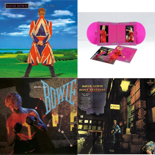 David Bowie - Earthling (2021 Remaster/2LP) & Let's Dance (2018 Remastered Version) & Rise & Fall Of Ziggy Stardust & The Spiders From Mars (2012 Remaster/Half-Speed Master) & Montreal '87 (Limited/Pink LP Vinyl)