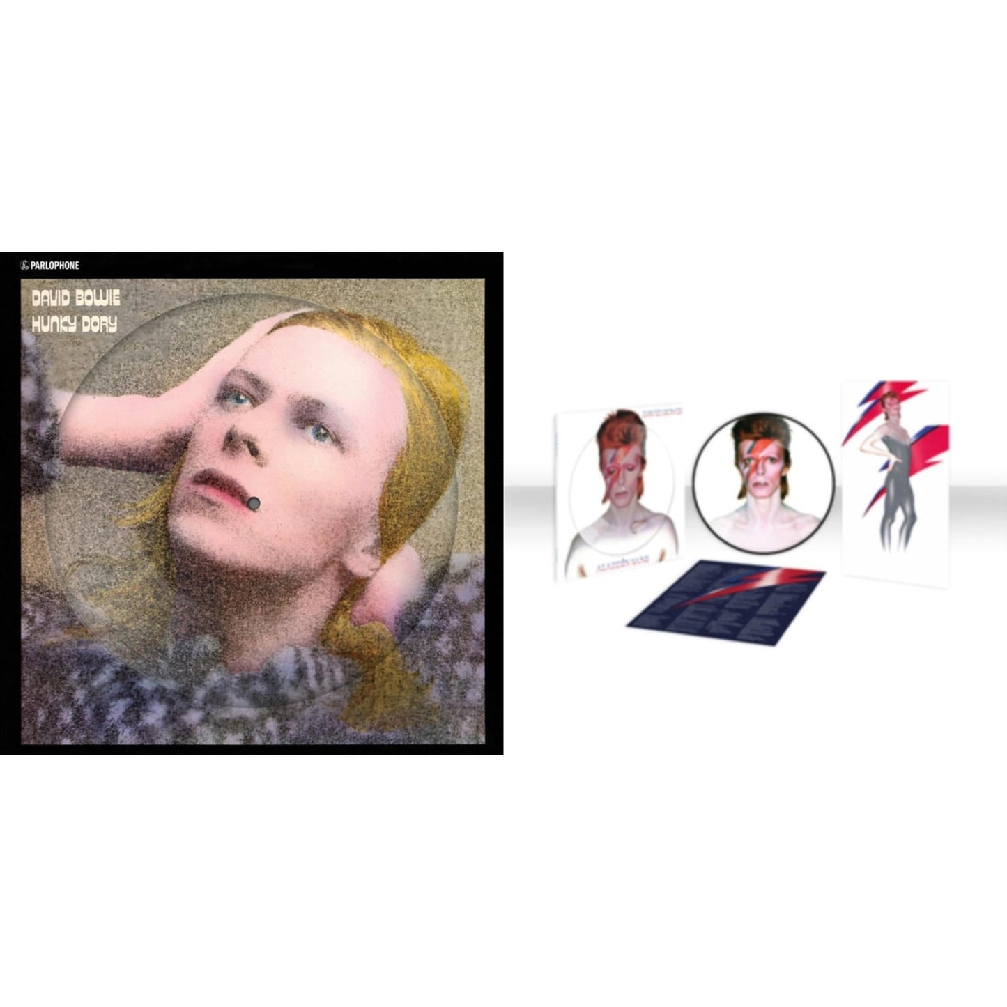 David Bowie - Hunky Dory (2015 Remaster/50Th Anniv/Picture Disc) & Aladdin Sane (2013 Remaster) (Picture Disc) - LP Vinyl Bundle