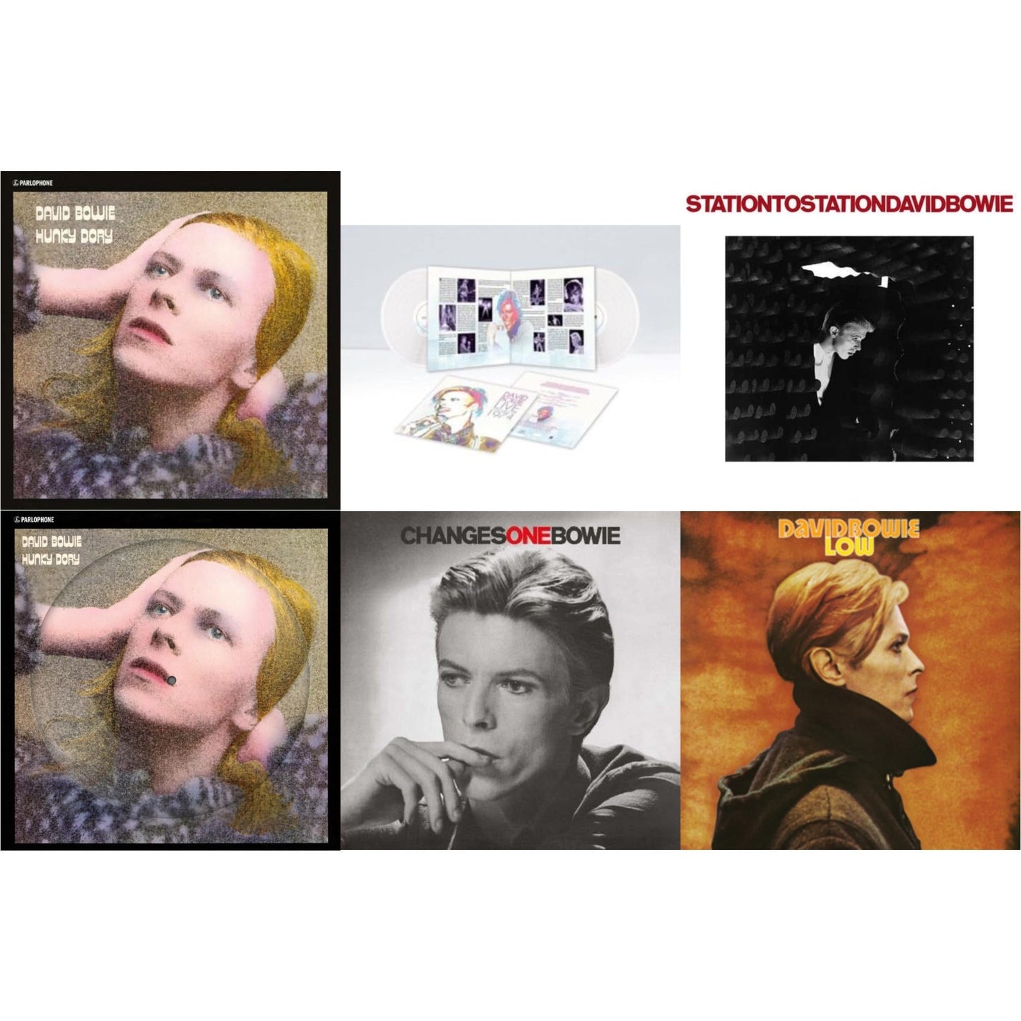 David Bowie - Low (2017 Remaster) & Station To Station (2016 Remastered Version) & Changesonebowie (180G) & Hunky Dory (2015 Remaster/50Th Anniv/Picture Disc) & Live Los Angeles 1974 (White LP Vinyl/Limited) & Hunky Dory