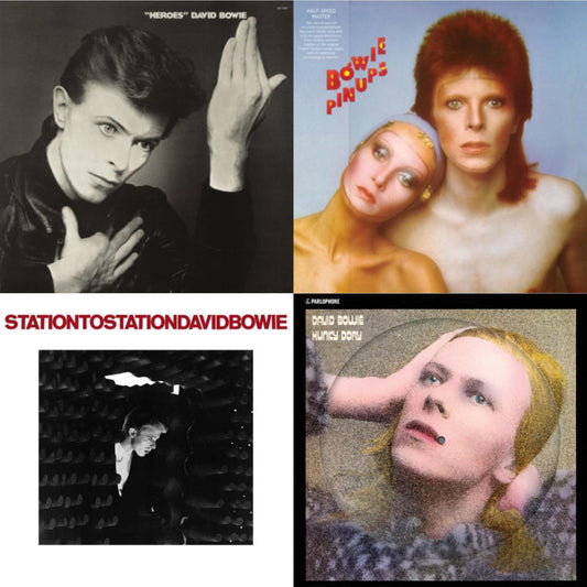 David Bowie - Heroes (2017 Remaster) & Station To Station (2016 Remastered Version) & Hunky Dory (2015 Remaster/50Th Anniv/Picture Disc) & Pinups (2015 Remaster) - LP Vinyl Bundle