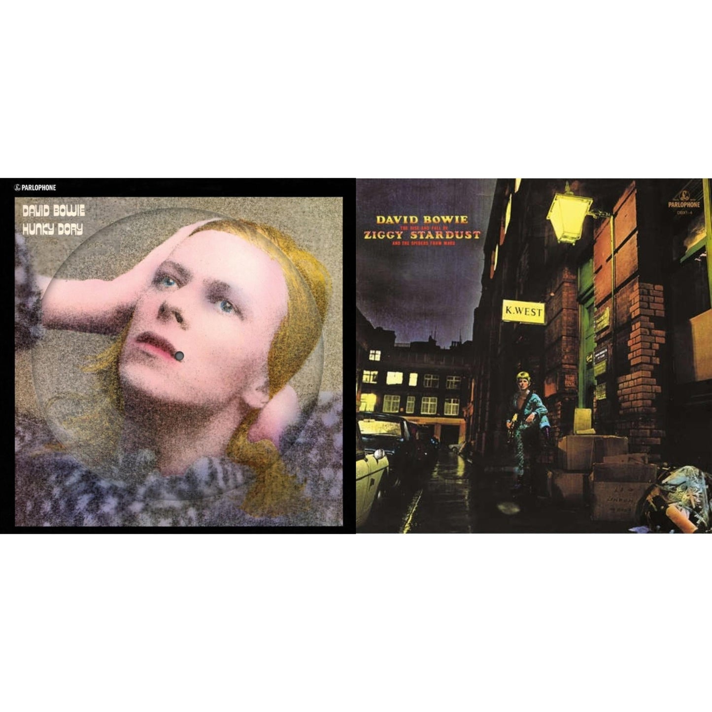 David Bowie - Hunky Dory (2015 Remaster/50Th Anniv/Picture Disc) & Rise & Fall Of Ziggy Stardust (2012 Remaster) - LP Vinyl Bundle