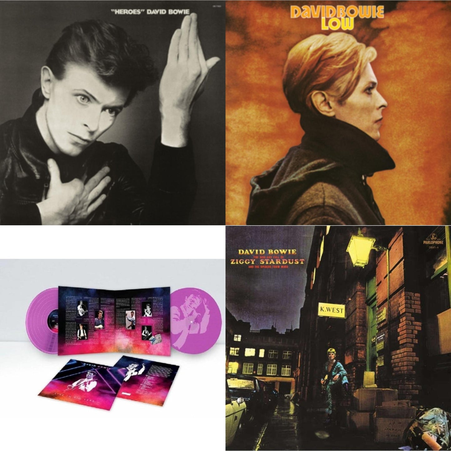 David Bowie - Heroes (2017 Remaster) & Low (2017 Remaster) & Live In Rio 1990 (Pink LP Vinyl/180G/Limited) & Rise & Fall Of Ziggy Stardust (2012 Remaster)