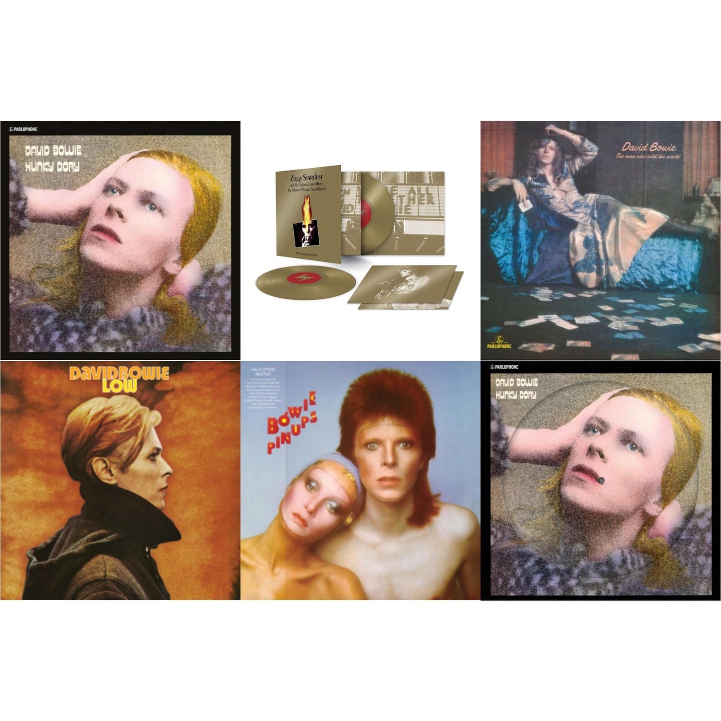David Bowie - Low (2017 Remaster) & Hunky Dory (2015 Remaster/50Th Anniv/Picture Disc) & Pinups (2015 Remaster) & Ziggy Stardust & The Spiders From Mars Ost (50Th Anniversary/2LP) & Man Who Sold The World (2015 Remaster) & Hunky Dory