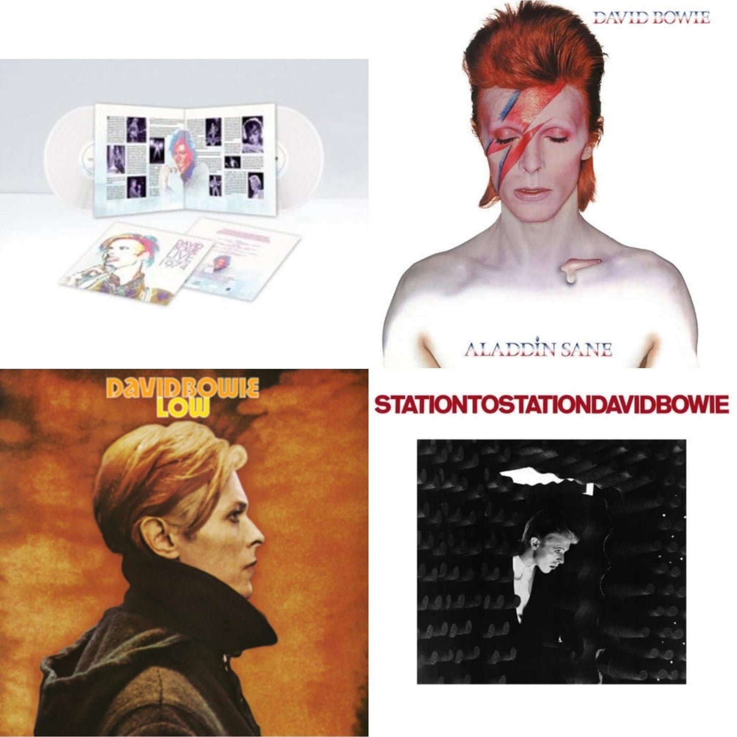 David Bowie - Low (2017 Remaster) & Station To Station (2016 Remastered Version) & Live Los Angeles 1974 (White LP Vinyl/Limited) & Aladdin Sane