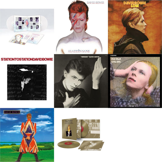 David Bowie - Earthling (2021 Remaster/2LP) & Heroes (2017 Remaster) & Low (2017 Remaster) & Station To Station (2016 Remastered Version) & Hunky Dory (2015 Remaster/50Th Anniv/Picture Disc) & Live Los Angeles 1974 (White LP Vinyl/Limited) & Ziggy
