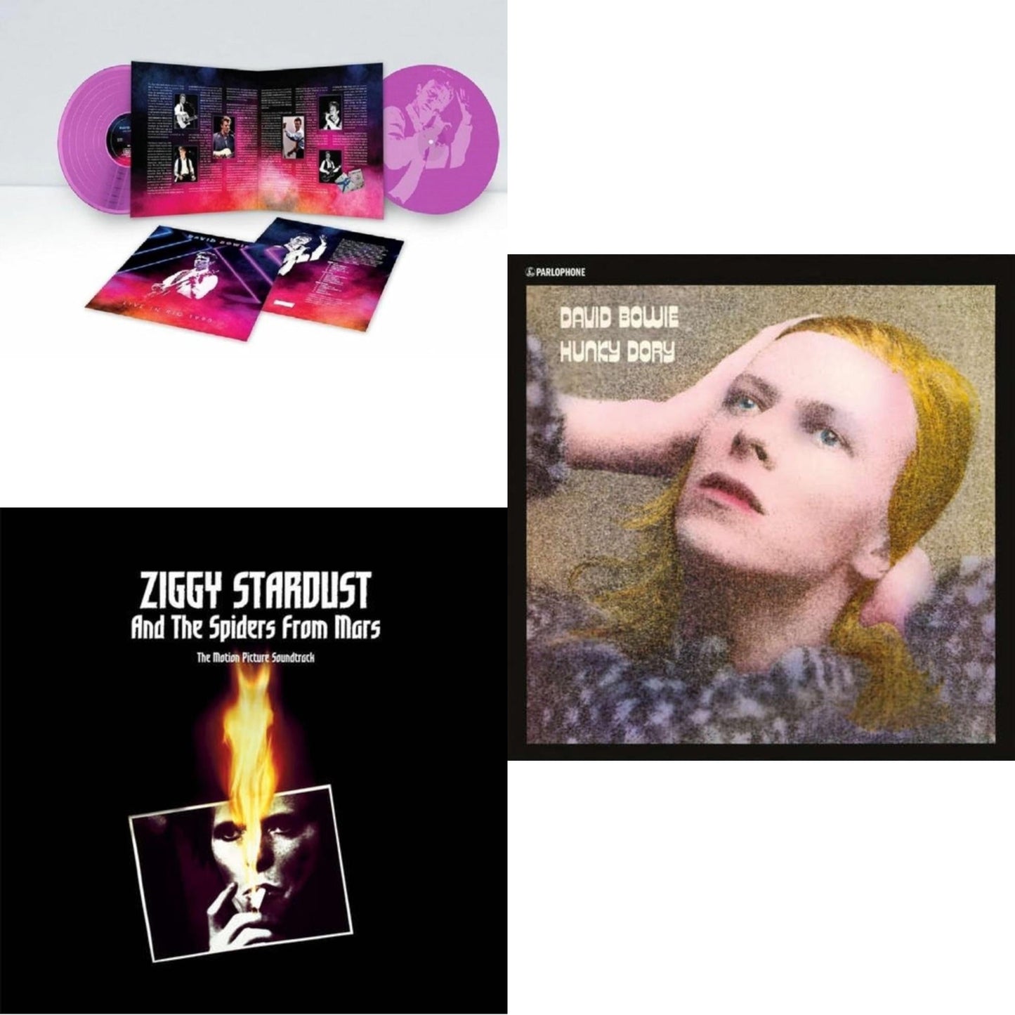 David Bowie - Live In Rio 1990 (Pink LP Vinyl/180G/Limited) & Ziggy Stardust & The Spiders From Mars Ost (2LP) & Hunky Dory
