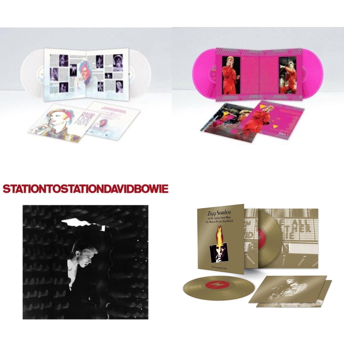 David Bowie - Station To Station (2016 Remastered Version) & Montreal '87 (Limited/Pink LP Vinyl) & Live Los Angeles 1974 (White LP Vinyl/Limited) & Ziggy Stardust & The Spiders From Mars Ost (50Th Anniversary/2LP)
